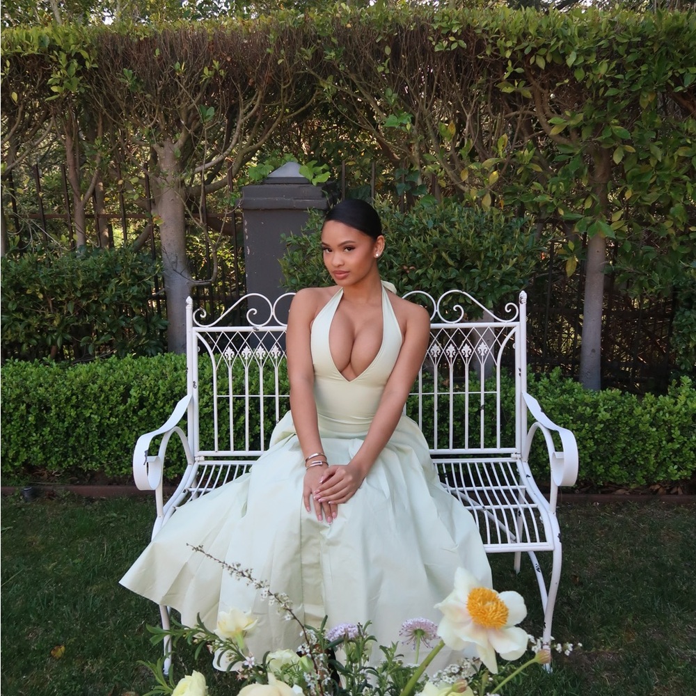 House of CB Light Green Backless Dress